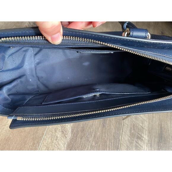 NWT Coach Swagger Satchel 27 Navy Silver - Picture 3 of 5